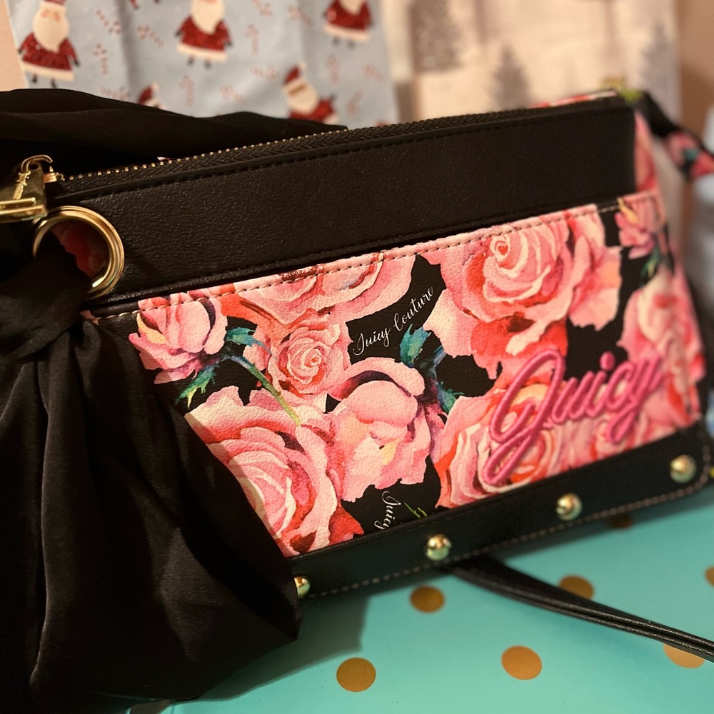 Betsy Johnson pink floral crossbody